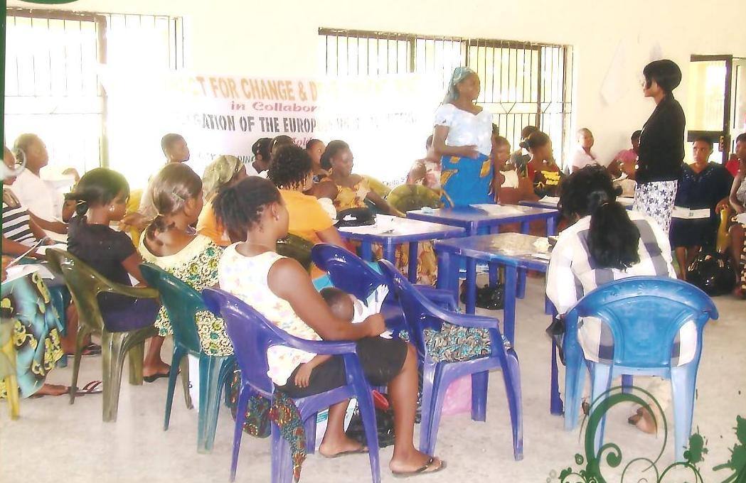 Participants at a workshop on non-violent conflict management skills, Isoko community, Delta State.