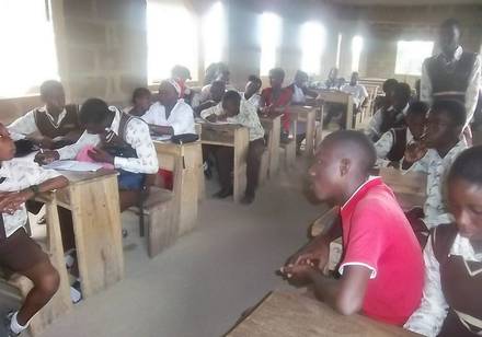 A cross-section of students seated during the child rights and responsibilities training.