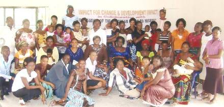 Women participants gathered at an EU-supported training session in Isoko.